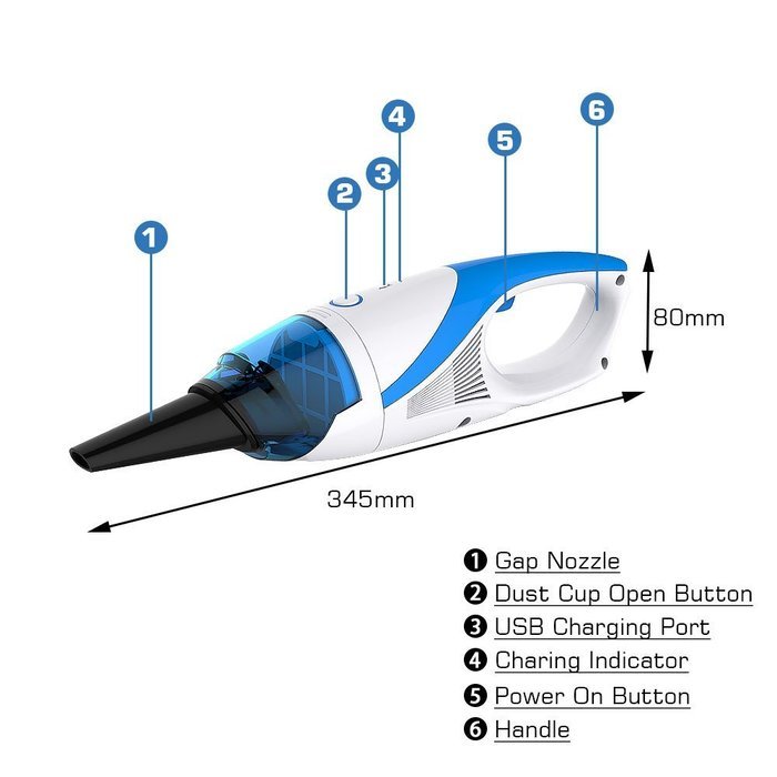COWEEN Mini Vacuum Cleaner 3.6V 30W Handheld Car and Home Universal Vacuum Wireless Rechargeable Dust Catcher N7