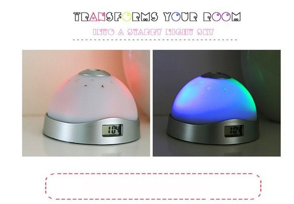 Surborder Shop Colors Change Star Night Light Magic Projection Alarm Clock Led Lamp N2