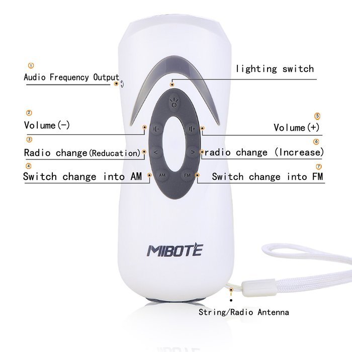Hand Crank Charger,MIBOTE 2016 Newest Version (3 in 1) Dynamo Emergency Hand Crank Self Powered AM/FM/NOAA Weather... N2