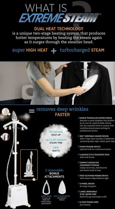 Conair Extreme Steam Deluxe Upright Professional Fabric Steamer N5