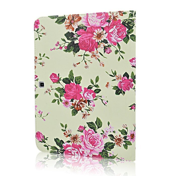 Seedan Folio Stand Case for Samsung Galaxy Tab 4 10.1 (10.1 inch, SM-T530 / T531 / T535) Flower Peony Flip Leather...