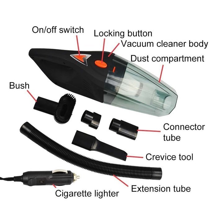 BESDI 12V 120W Automotive Wet Dry Amphibious Portable Mini Car Vacuum Cleaner Handheld Cleaner Dustbuster Wire... N6