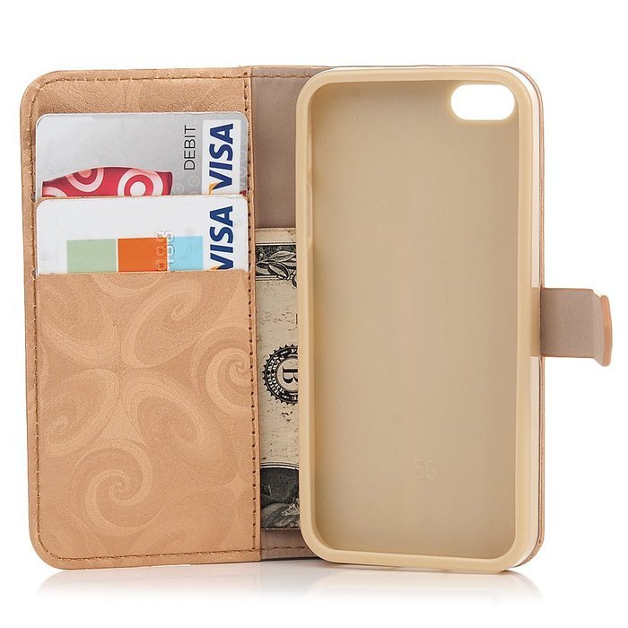 iPhone SE Case, iPhone 5/5S Case,YOKIRIN Stand Wallet Premium PU Leather with Handmade Flowing Glitter Liquid... N26