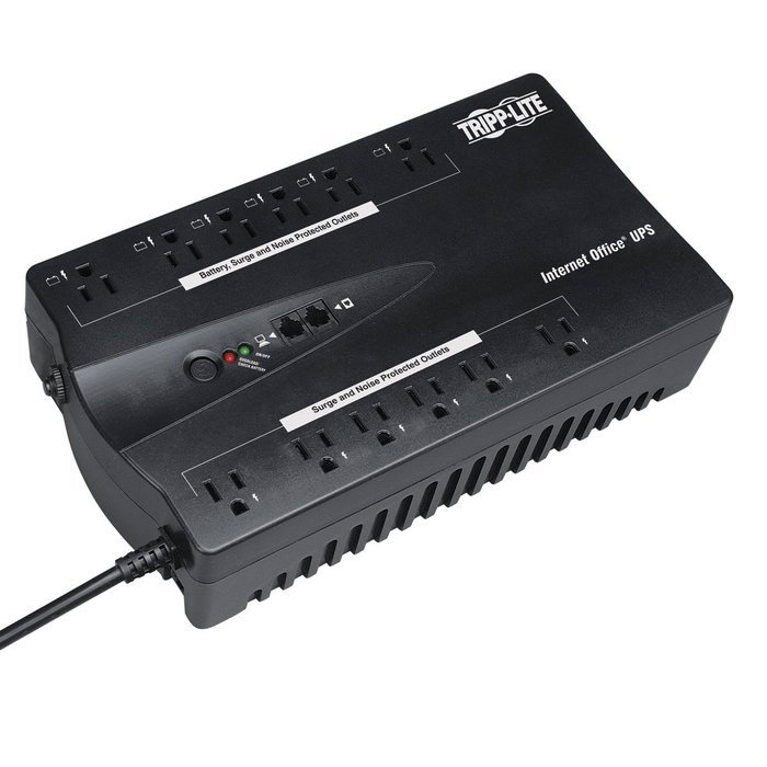 Tripp Lite 750VA UPS Desktop Battery Back Up, 12 Outlet, 450W 120V Standby, Ultra-Compact, USB (INTERNET750U) N2
