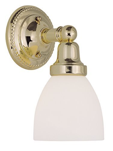 Livex Lighting 1021-02 Classic 1-Light Bath Light, Polished Brass by Livex Lighting
