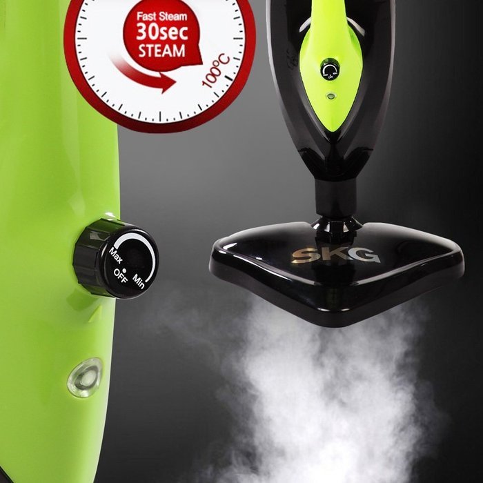 SKG 1500W Powerful Non-Chemical 212F Hot Steam Mop - Carpet and Floor Cleaning Machine (6-in-1 Accessories & 3... N4