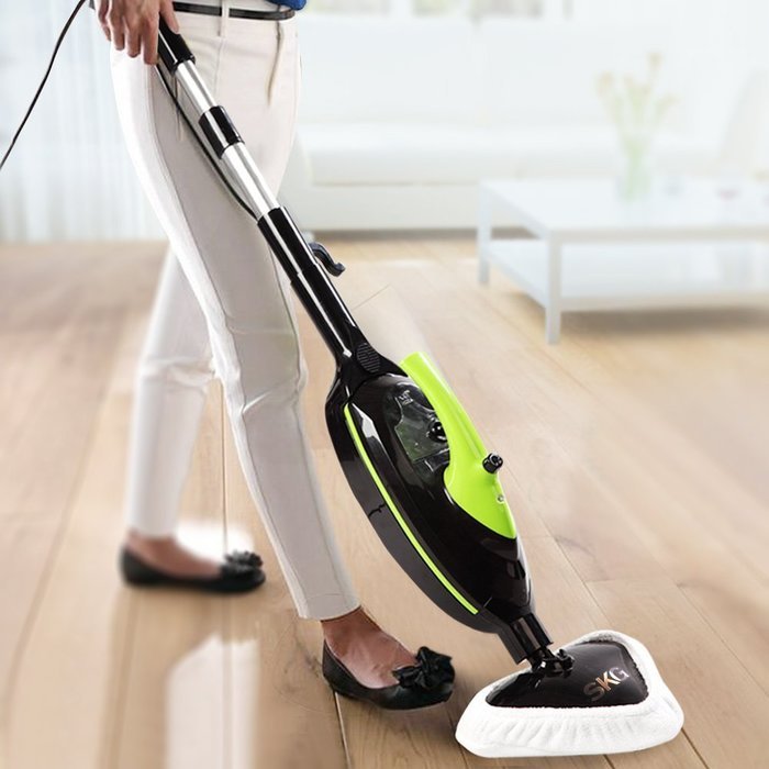 SKG 1500W Powerful Non-Chemical 212F Hot Steam Mop - Carpet and Floor Cleaning Machine (6-in-1 Accessories & 3... N5