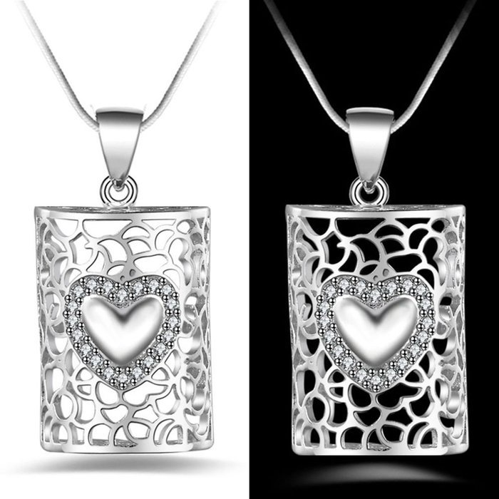 New Women Men Fashion Silver Crystal Heart Choker Pendant Necklace Chain Jewelry N5