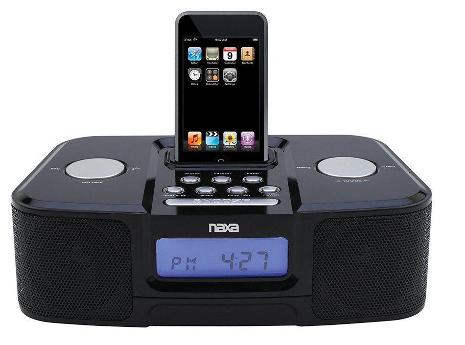 Naxa NI-3103 Digital Alarm Clock Radio with Dock for iPod