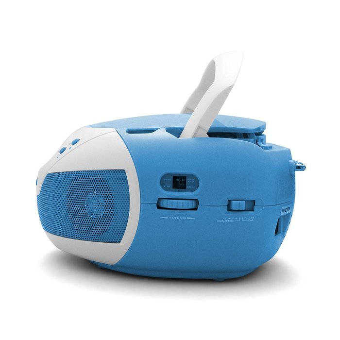 Tyler Portable Neon Blue Stereo CD Player with AM/FM Radio and Aux & Headphone Jack Line-In (TAU105-NBL) N3