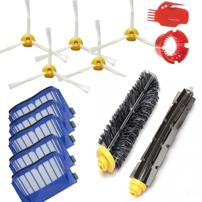 Iautomatic AeroVac Filter Hair Brush kit and Side Brush Cleaning Tool for iRobot Roomba 600 Series 595 620 630...