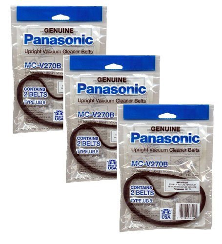Panasonic MC-V270B Type UB-8 Belts (3-Pack) (Total of 6 Belts)