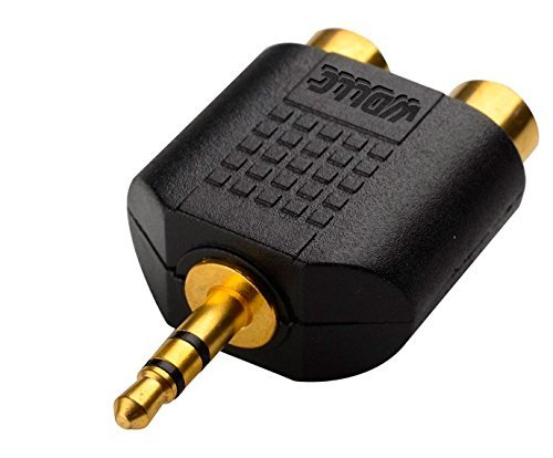 Gold Plated 3.5mm Male Stereo to 2 RCA Female Y Splitter Adapter Plug Converter (2-Pack) - WDLLC N3