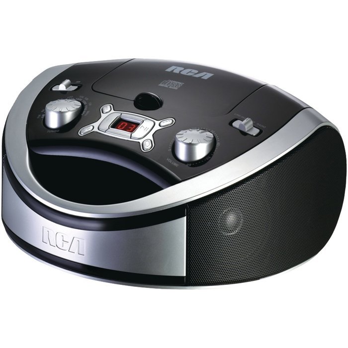 RCA Portable Cd Player & AM/FM Radio Tuner Mega Bass Reflex Boombox Sound System Plus 6ft Superior Aux Cable to...