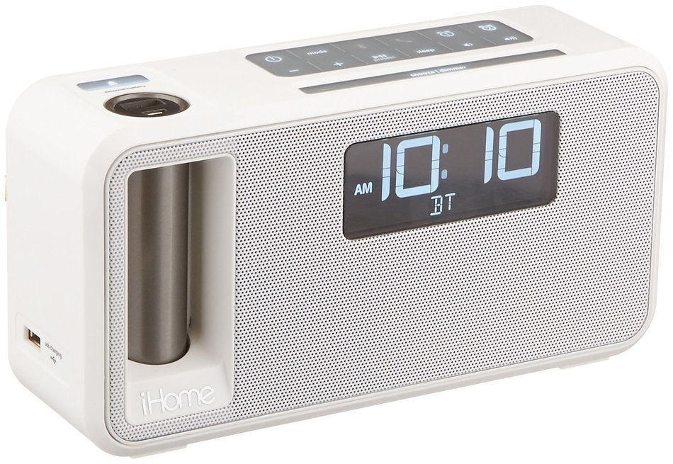 iHome IKN105WC BT Clk Spkph Remv Bty Pk Wht