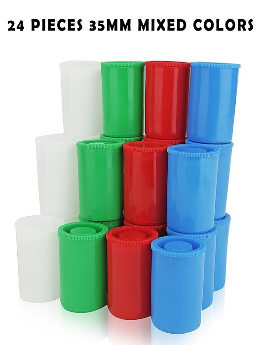 Homeio 35mm/41mm Film Canisters ''Multi-Color'' Red-Green-Blue-White Empty Photo Storage Containers with Airtight... N7