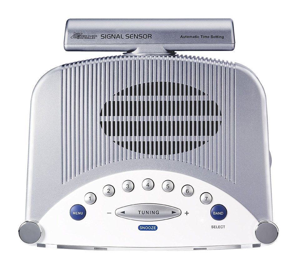Sangean All in One Weather Atomic AM/FM Dual Alarm Clock Radio with Large Easy to Read Backlit LCD Display N2