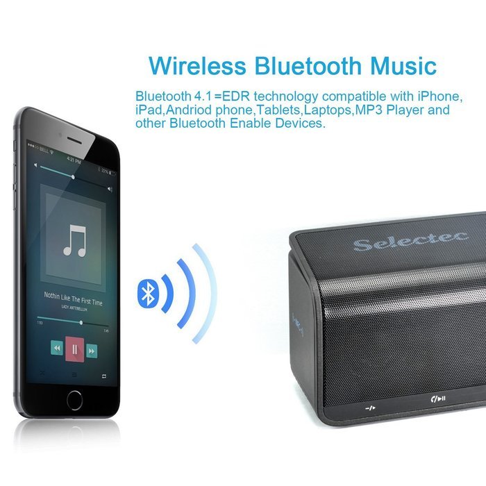 Selectec Bluetooth 4.1 Speaker Portable Wireless Hands Free Speakerphone Built in Microphone for Bluetooth Devices N5