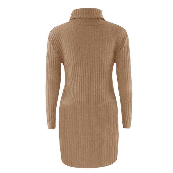 Women Dress,Haoricu Fall Womens Casual Long Sleeve High-collar Solid Jumper Turtleneck Sweater Dress Skirt Coat... N24