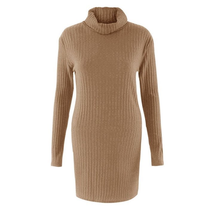 Women Dress,Haoricu Fall Womens Casual Long Sleeve High-collar Solid Jumper Turtleneck Sweater Dress Skirt Coat... N25