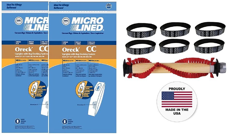 One Year Maintenance Supply Kit, Bags, Belts and Roller Brush, for all XL Uprights. Proudly Made In USA.