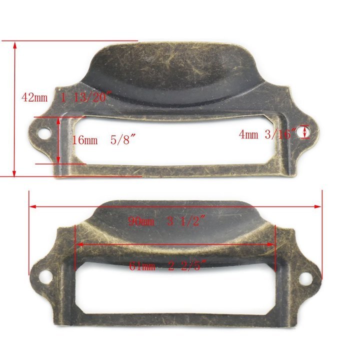 Fujiyuan 10 pcs Drawer Label Tag 90mmx42mm Office File Pull Home Cabinet Frame Handle Files Name Card Holder with... N2