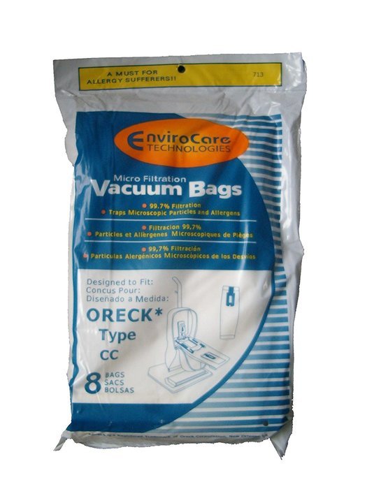 8 Oreck TYPE CC xl Micro Filtration vacuum bags + 1 Belt, Fits All XL7, XL21, 2000's, 3000's, 4000's, 8000's,...