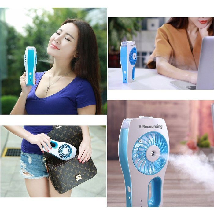 V-Resourcing Multifunction Handheld USB Mini Misting Fan,Rechargeable Portable Mini Humidifier Cooling Fan for... N12