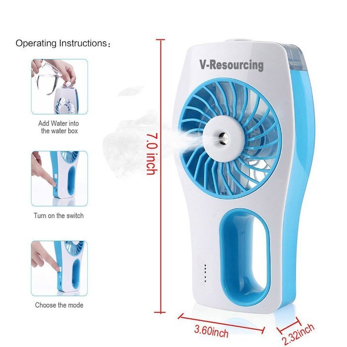 V-Resourcing Multifunction Handheld USB Mini Misting Fan,Rechargeable Portable Mini Humidifier Cooling Fan for... N13