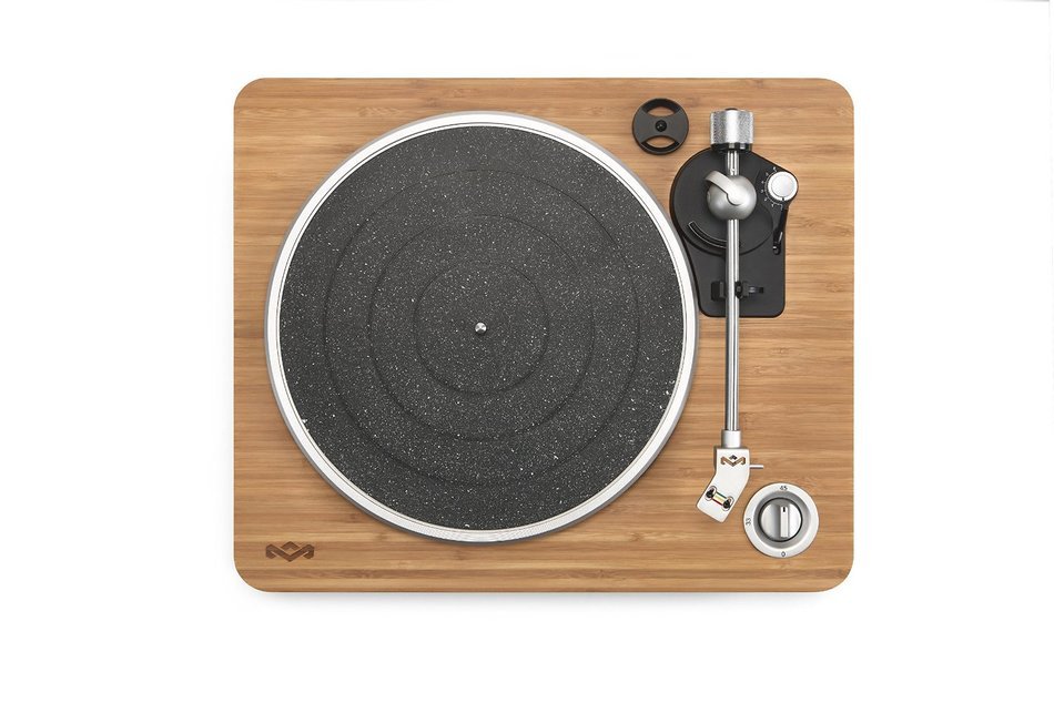 House of Marley Stir It Up Natural Bamboo Turntable with Built-in Pre-Amp (Signature Black) N2