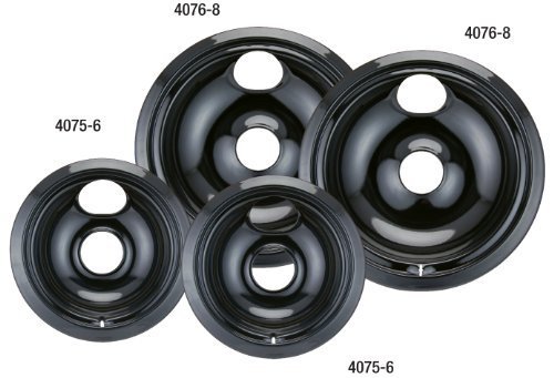 Stanco 4 Pack Ge/Hotpoint Electric Range Porcelain Black Reflector Bowls With Locking Notch by Stanco