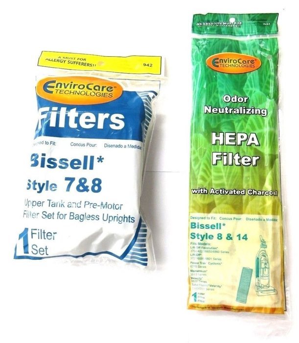 1 Set of Bissell Type or Style 7 / 8 / 14 Foam Vacuum Cleaner Filter 3093, 3290 Kit 1 Upper Tank Filter, 1 Premotor... N2