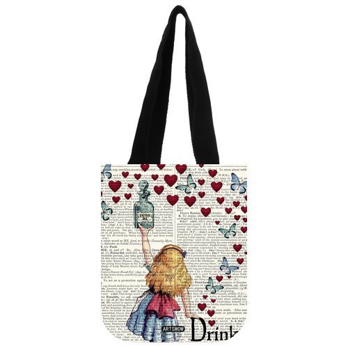 ARTSWOW Alice in Wonderland Custom Canvas Tote Bag (Two Sides) N8