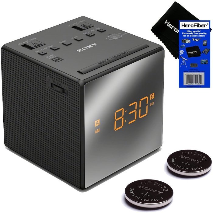 Sony Dual Alarm Clock with Extendable Snooze, AM/FM Radio, Built-in Calendar, Large LED Display, & Battery Backup... N4