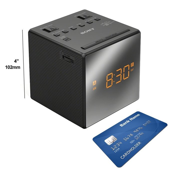 Sony Dual Alarm Clock with Extendable Snooze, AM/FM Radio, Built-in Calendar, Large LED Display, & Battery Backup... N5