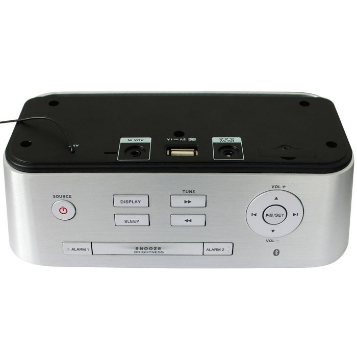 Neon electronic MS115BT-37 Clock radio with perfect sound, Bluetooth, Dual Alarm and 20 FM radio station presets N3