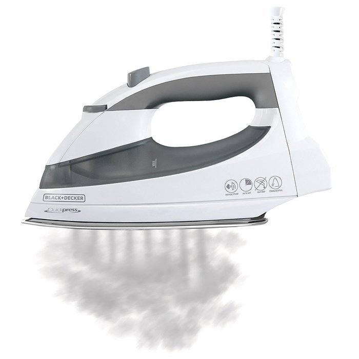 Black & Decker F976 Quickpress Iron with Smart Steam Technology, White/Silver N5