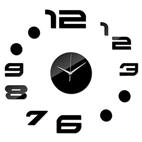 EverTrust(TM) new 3d Acrylic mirror wall watches diy clocks digital art Living Room clock stickers novelty rushed... N2