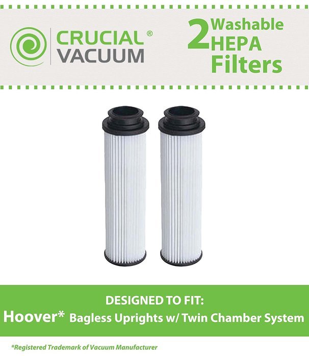 2 Hoover Windtunnel Upright HEPA Filters, Long-Life WASHABLE, REUSABLE and HEPA Filtration, Compare With Hoover...