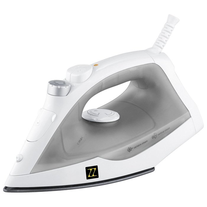 ZZ ES23571 Light Weight Steam Iron with Non-Stick Soleplate, 1200 W, White/Grey N4