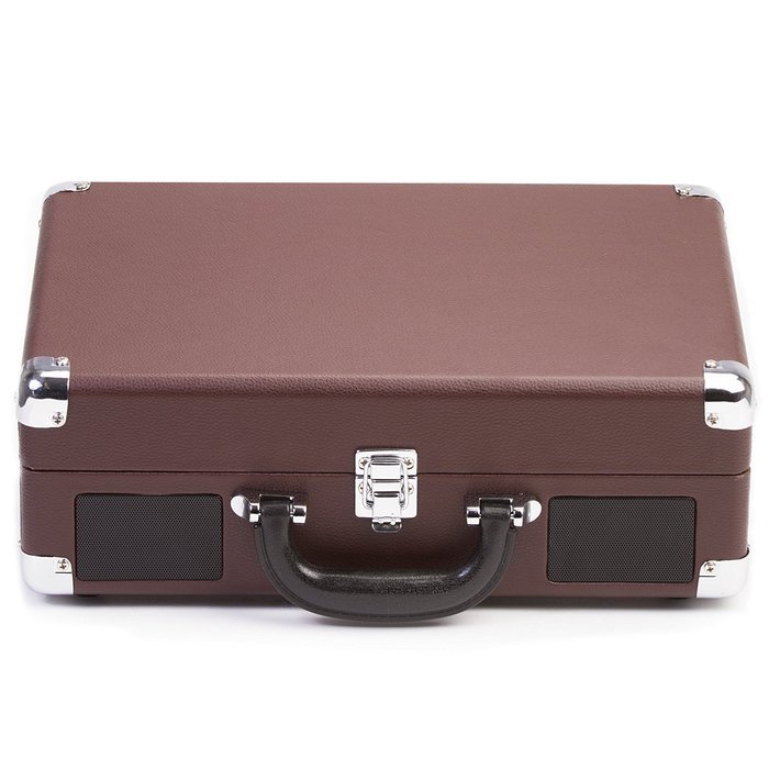 Knox Portable Bluetooth USB Turntable with Built-in Speakers (Leather Brown) N2