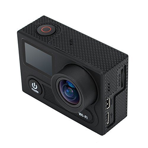 4K Ultra HD Action Camera - 12MP Sony Sensor, Wi-Fi, 170 Degree Angle, Remote, Dual Display, IP68 (Black) N4