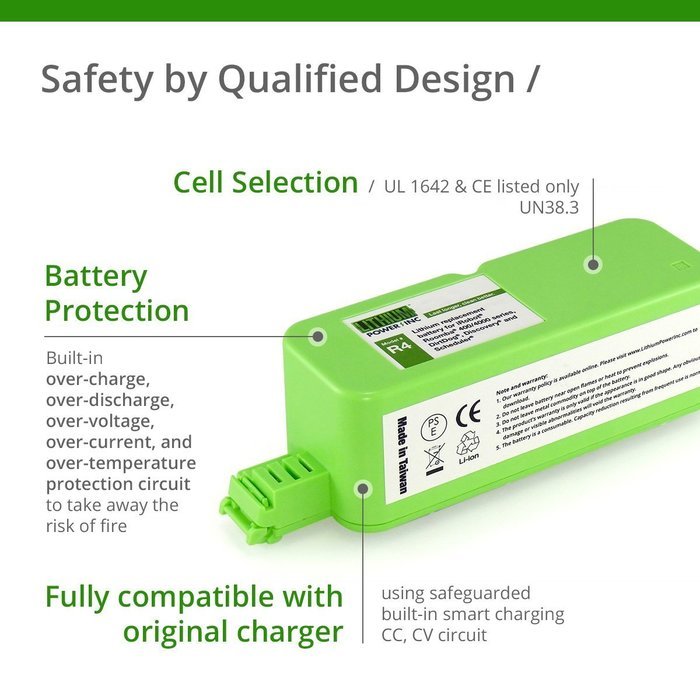 UL&CE Certified - Lithium Replacement Battery For iRobot Roomba 400 4000 Series, DirtDog, Discovery, Scheduler... N3