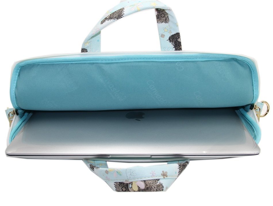 Canvaslove Black Easter Egg Patten Canvas Laptop Shoulder Bag 11 Inch 12 Inch 13 Inch Laptop Messenger Bag 13.3... N14