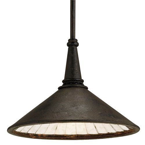 Currey and Company 9056 Manuscript 1-Light Pendant, Smoke Black Finish and Smoke Black Finish Shade with Mirror...
