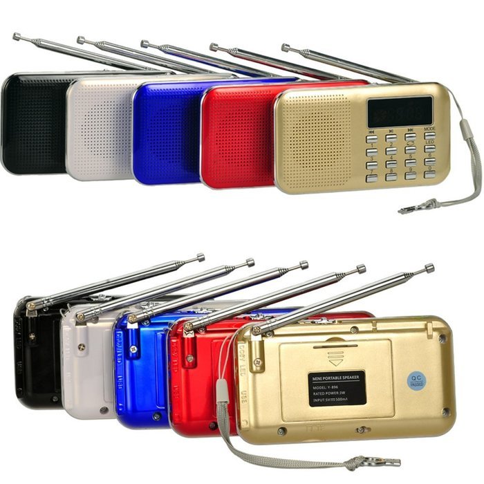 iMinker Mini Portable Digital AM/FM Radio Media Speaker MP3 Music Player Support TF Card/USB Port with LED Screen... N7