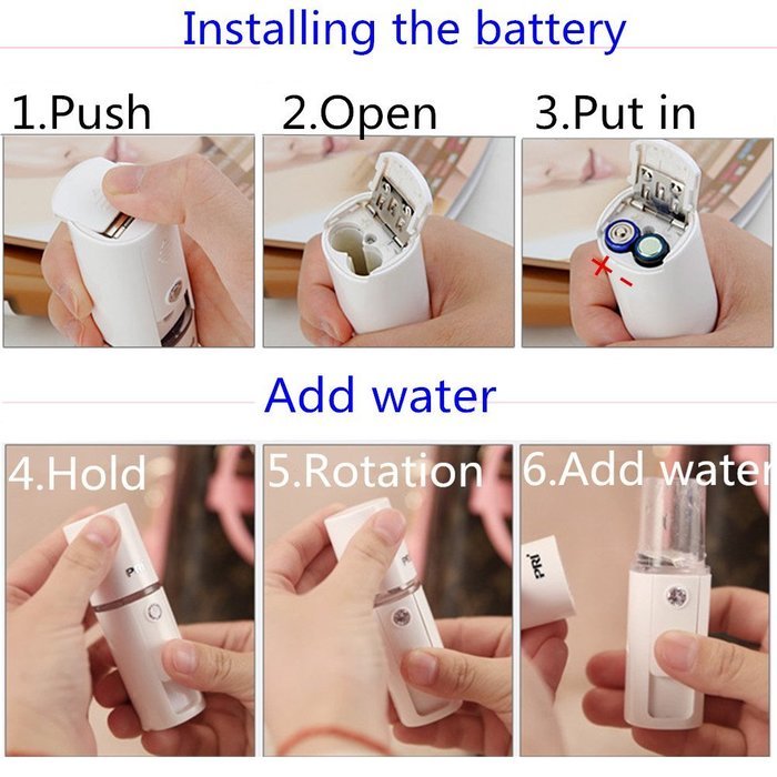 Portable Simple Effective Deep Supply Water for Face Nanoscale Mini Handheld Facial Steamer Lady's Gift Hydrating... N6