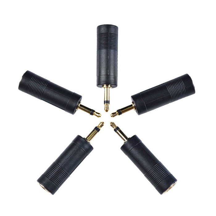 eBoot Stereo Jack Adapter 3.5 mm (1/ 8 Inch) Male to 6.35 mm (1/ 4 Inch) Female Audio Converter Adaptor, 5 Pieces N3