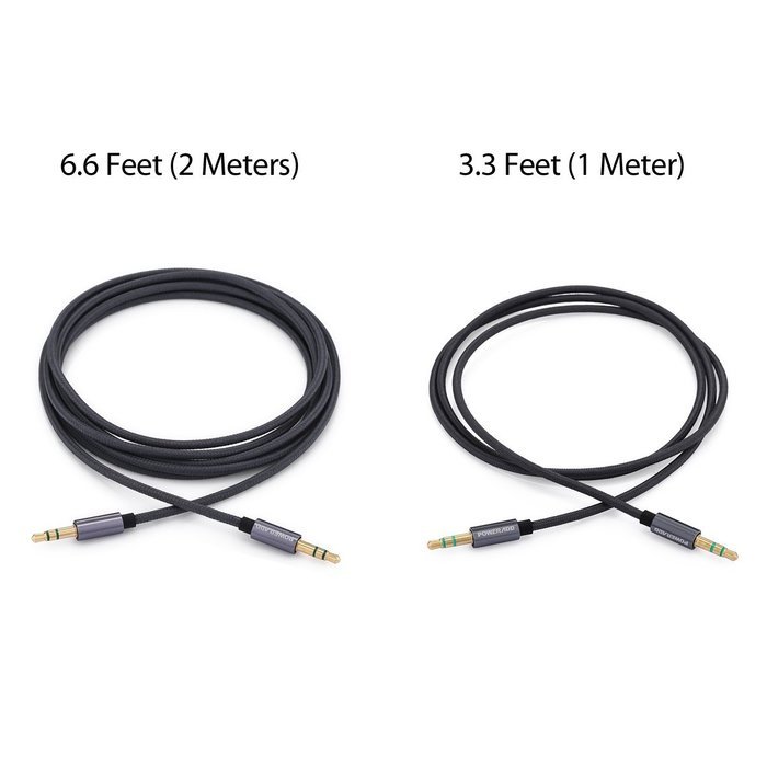 Poweradd Nylon Braided Stereo Audio Cable (3.3ft / 1m) Gold Plated Tangle-Free 3.5mm Male to Male AUX Cable for... N6