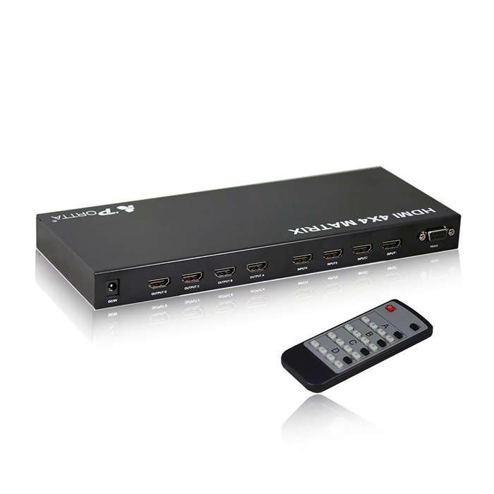 Portta PET0402 HDMI 4 port 4x2 Matrix with Remote v1.3 support 3D Super Slim 1080p N5